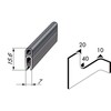 Profil protection d'angles avec renforcement en treillis acier et caoutchouc mousse PVC 7x15.6mm noir
